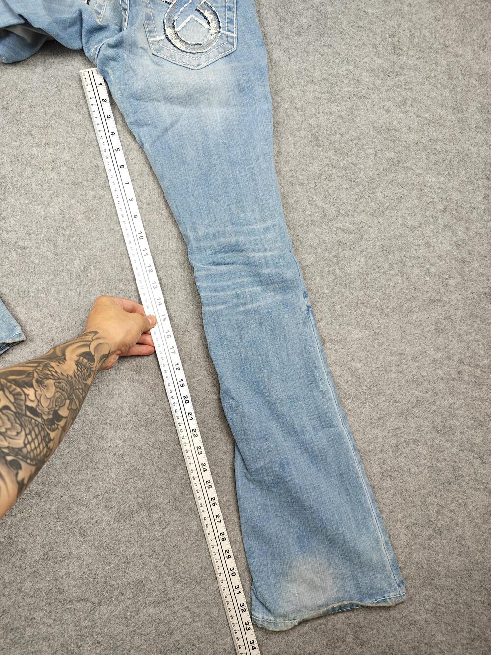 BIG STAR Jeans Womens 26 Blue Liv Boot Slim Bootcut Distressed 33 Inseam - Picture 10 of 12